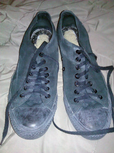 My old pair of chucks has clearly seen better days. My old pair of chucks has clearly seen better days.